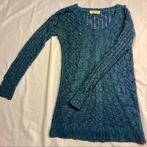 Pink Rose Medium Blue Knitted Sweater